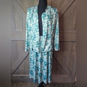 Vintage Blair Boutique Floral Skirt Outfit sz 14